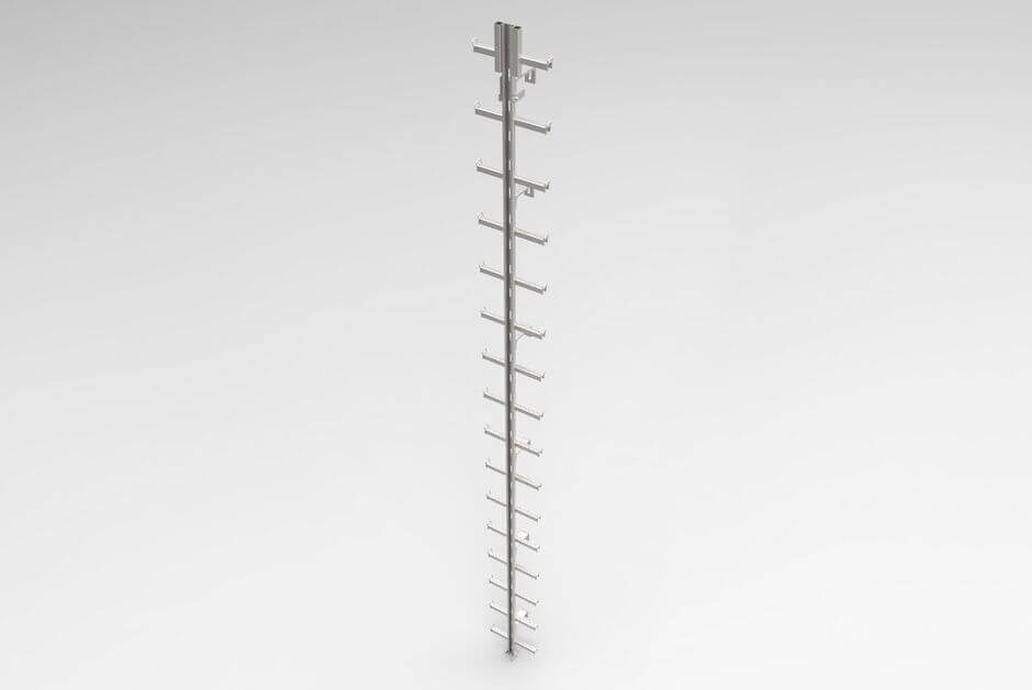 HUBER safety climbing device with integrated safety guard rail SiS3, exposed view HUBER safety climbing device with integrated safety guard rail SiS3, exposed view