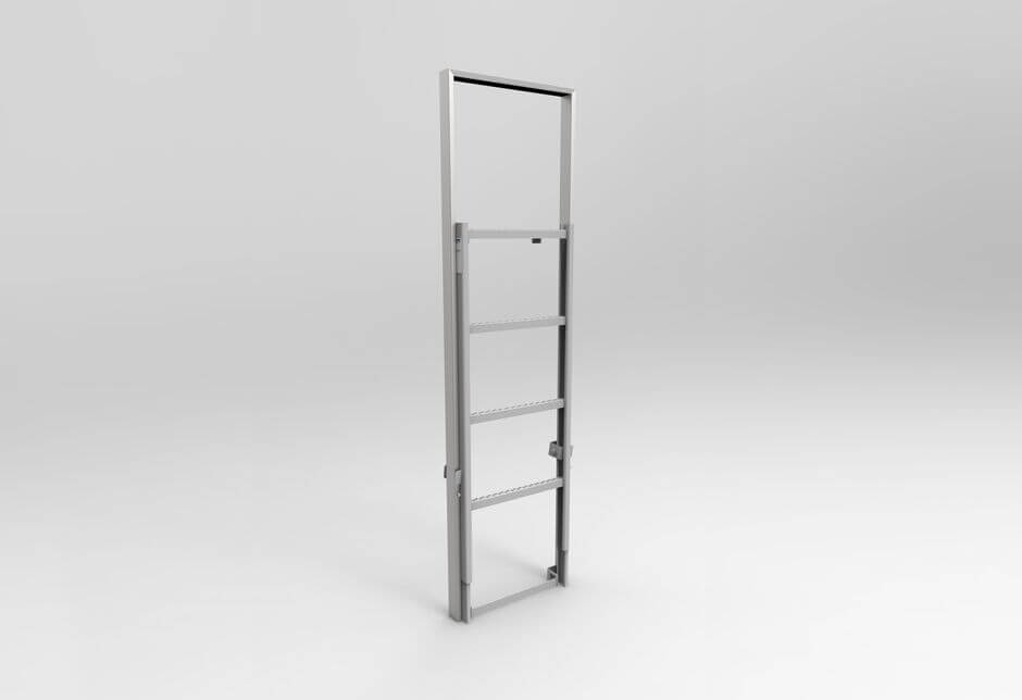 HUBER collapsible hand post entrance aid with double handle EH VSD, exposed detail view HUBER collapsible hand post entrance aid with double handle EH VSD, exposed detail view