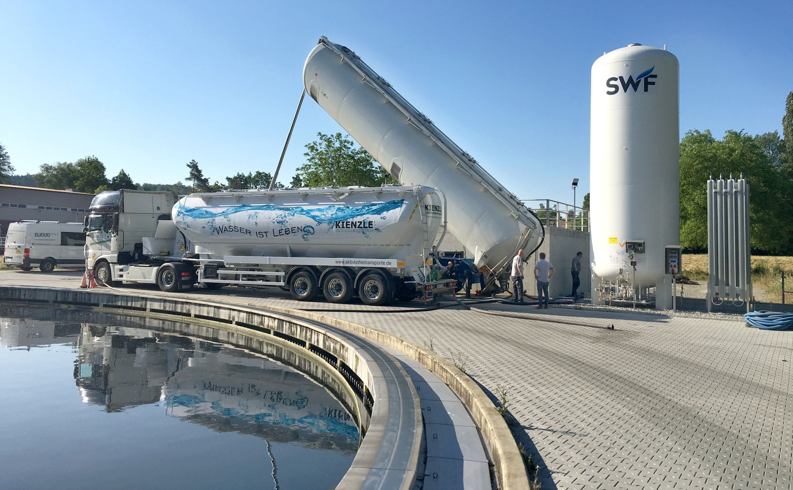 Befüllung der Aktivkohlefilter-Straßen im Juni 2023