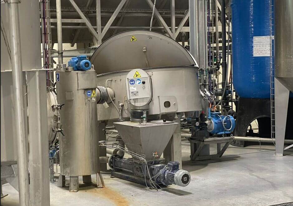 HUBER Disc Thickener S-DISC for sludge thickening of a vegetable processing plant.