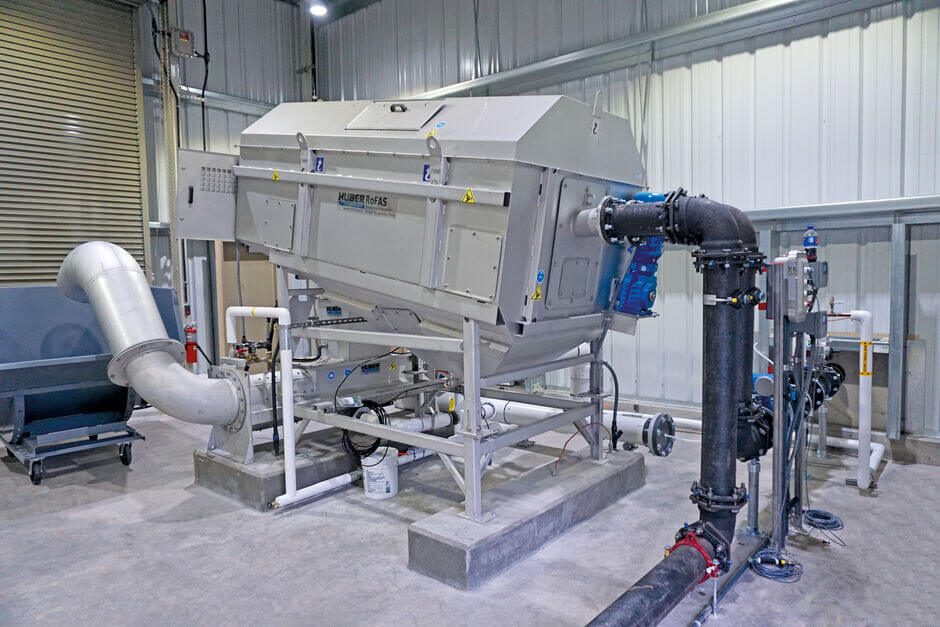 Die HUBER Fäkalannahmestation RotaShield® mit Meßsystem für pH und Leitfähigkeit Fäkalannahmestation im Einsatz