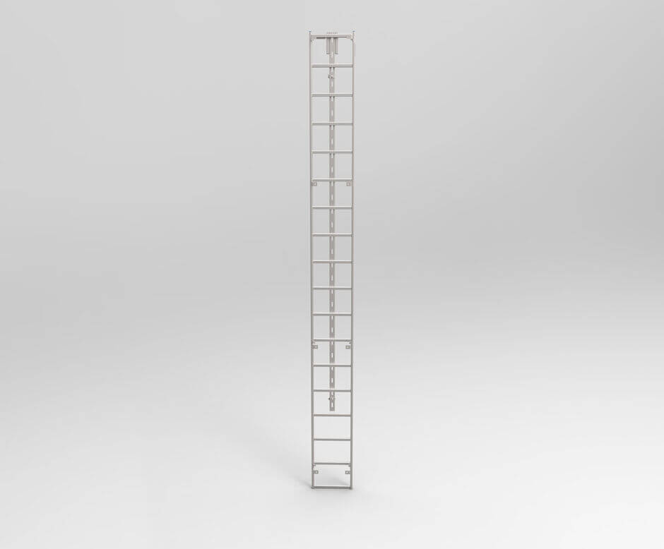 Escada de acesso de segurança HUBER com corrimão de segurança SiS2, vista exposta Escada de acesso de segurança HUBER com corrimão de segurança SiS2, vista exposta