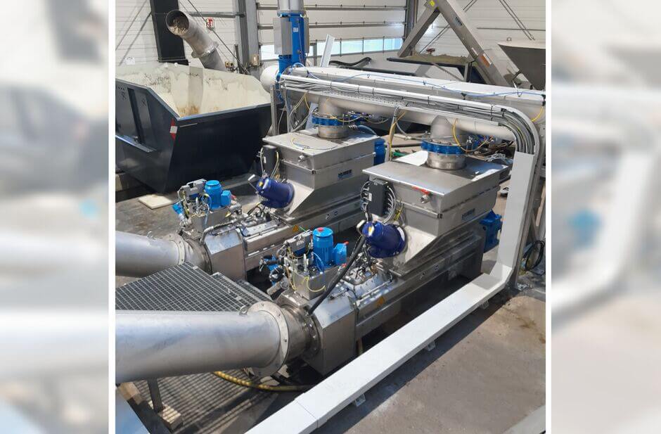 Two Screenings Wash Presses WAP® SL HP 6 in parallel arrangement Two Screenings Wash Presses WAP® SL HP 6 in parallel arrangement