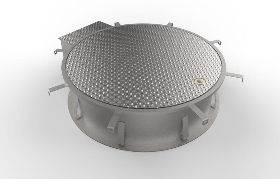 HUBER Manhole Cover SD7.R with easy to assemble formwork frame for simple setting in concrete HUBER Manhole Cover SD7.R with easy to assemble formwork frame for simple setting in concrete