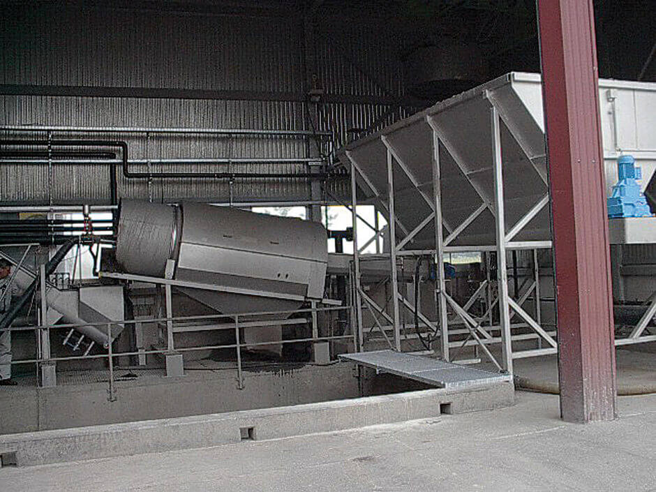 Grit acceptance area at Bolliger company (Switzerland).