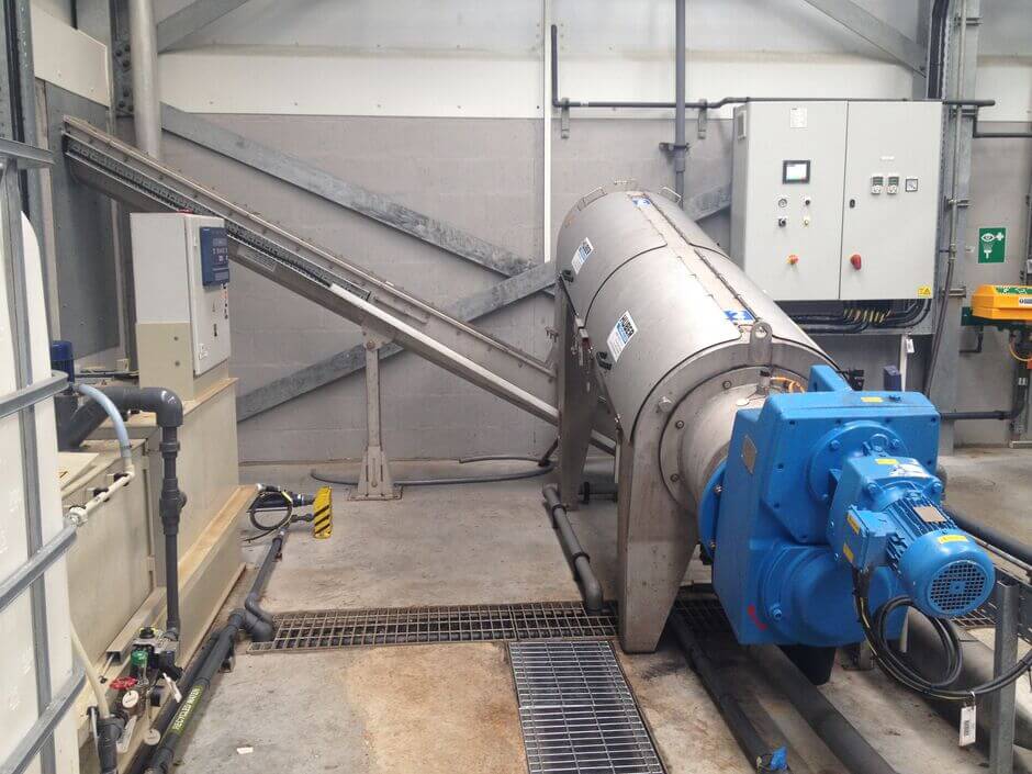 HUBER Screw Press Q-PRESS® for energy-efficient dewatering of excess sludge of a brewery in Great Britain.