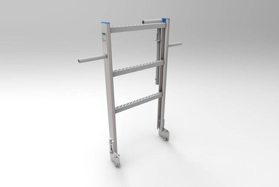 HUBER fold-back entrance aid - collapsible hand post EH KV, exposed detail view HUBER fold-back entrance aid - collapsible hand post EH KV, exposed detail view