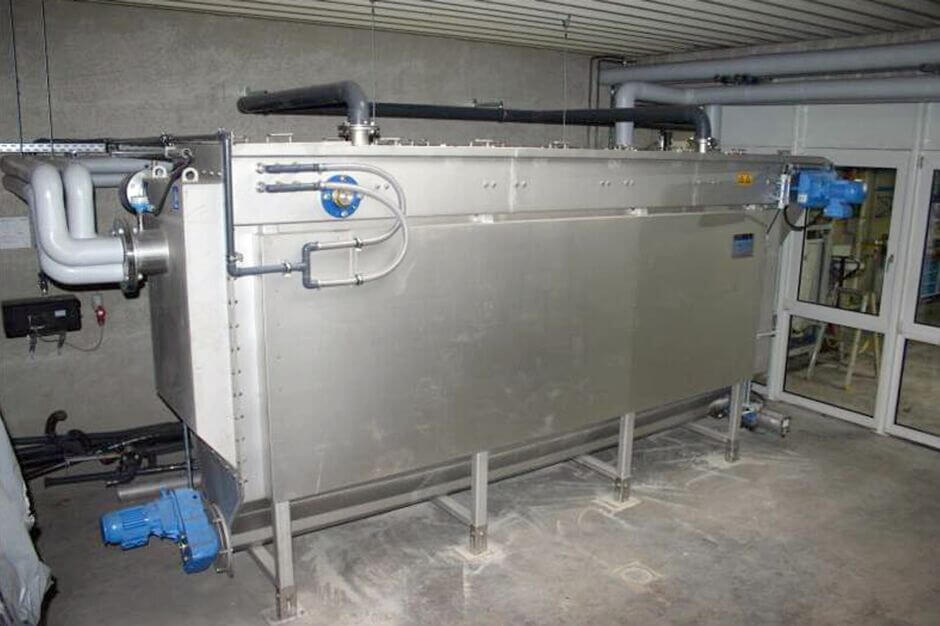 Partially insulated version of the HUBER Wastewater Heat Exchanger RoWin