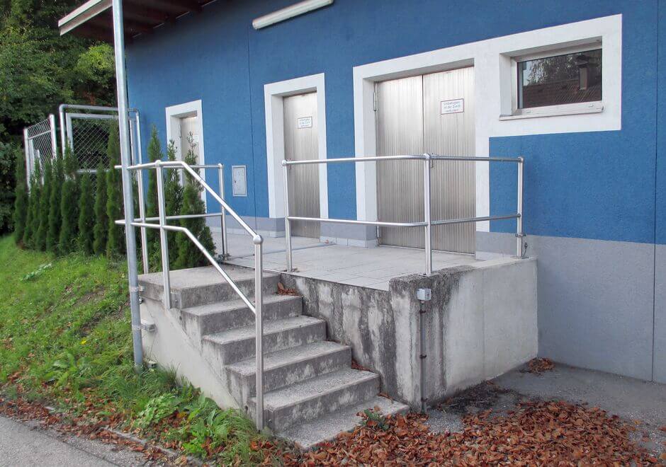 HUBER Stainless Steel Doors as outside access door of a building HUBER Stainless Steel Doors as outside access door of a building