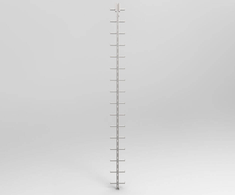 HUBER safety climbing device with integrated safety guard rail SiS3, exposed view HUBER safety climbing device with integrated safety guard rail SiS3, exposed view