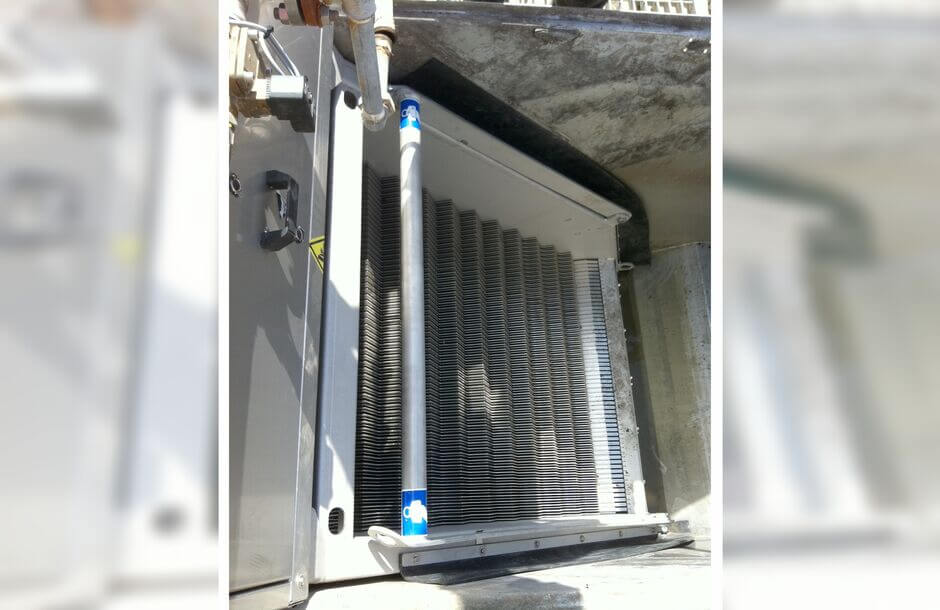 View of the lamellae package of a HUBER STEP SCREEN®, bar spacing 6mm View of the lamellae package of a HUBER STEP SCREEN®, bar spacing 6mm