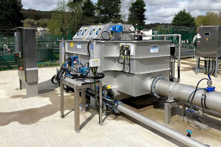 HUBER Drum Screen LIQUID at Trebanos STW in Wales HUBER Drum Screen LIQUID at Trebanos STW in Wales