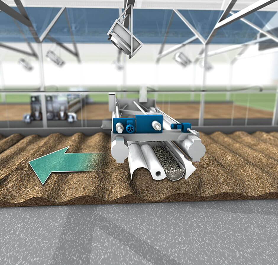 Design sketch: With its shovel positioned horizontally, the machine can transport the sludge back Design sketch: With its shovel positioned horizontally, the machine can transport the sludge back