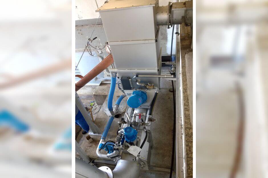 The "heart" of the HUBER Wash Press WAP® SL HP: swirler unit for screenings washing and hydraulic pressure unit for optimum dewatering The "heart" of the HUBER Wash Press WAP® SL HP: swirler unit for screenings washing and hydraulic pressure unit for optimum dewatering