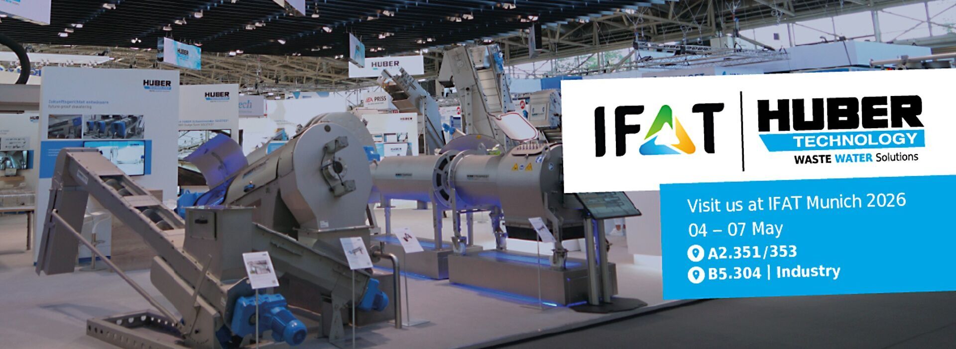 HUBER at IFAT Munich 2026: Innovative solutions to increase water and energy efficiency