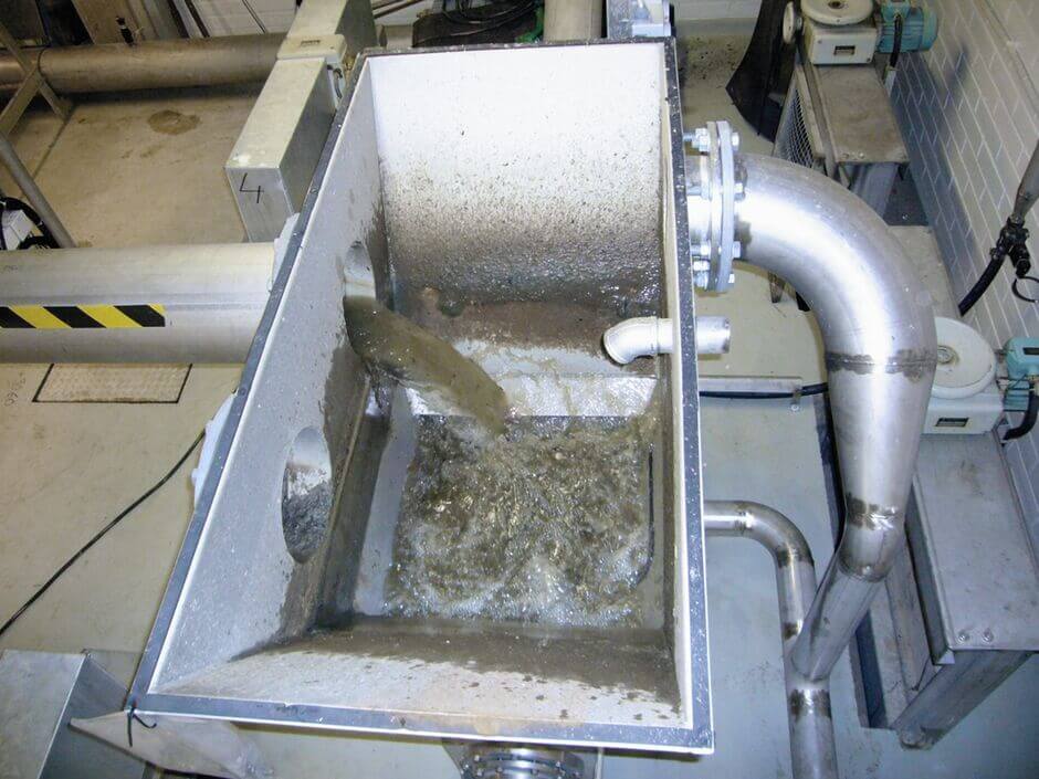 Schwemmrinnenbeschickung: Transportwasser dient gleichzeitig als Waschwasser Schwemmrinnenbeschickung: Transportwasser dient gleichzeitig als Waschwasser