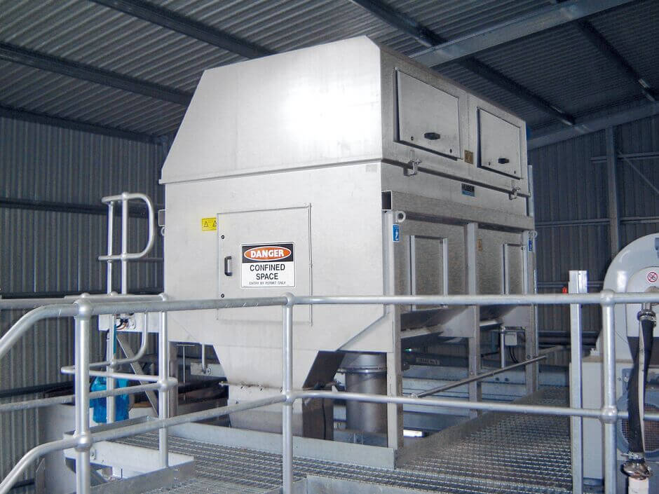 Installation of a HUBER Drum Screen RoMesh® for industrial wastewater treatment Installation of a HUBER Drum Screen RoMesh® for industrial wastewater treatment