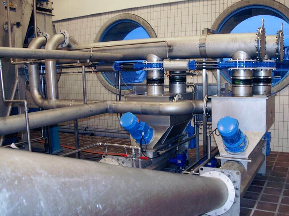 Redundante Schwemmrinnenbeschickung HUBER Waschpresse WAP® L Redundante Schwemmrinnenbeschickung HUBER Waschpresse WAP® L