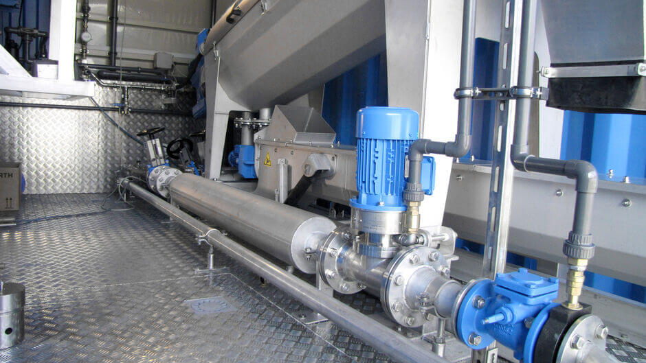 Effiziente Flockmitteleinmischung mit dem HUBER Inline-Polymer-Mischer IPM Effiziente Flockmitteleinmischung