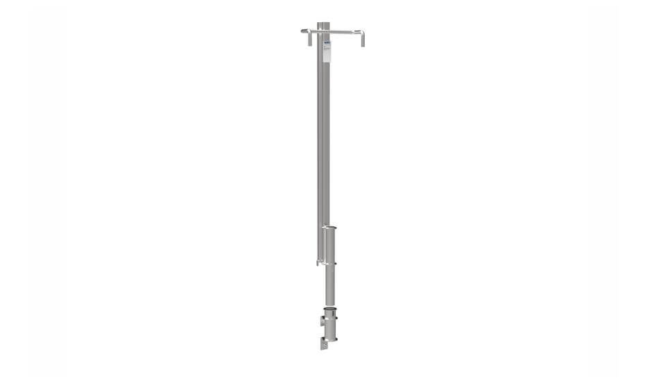 Insertable HUBER entrance aid with guard rail EH FSS and with additional pivoted design, type EH FSS D, exposed detail view Insertable HUBER entrance aid with guard rail EH FSS and with additional pivoted design, type EH FSS D, exposed detail view