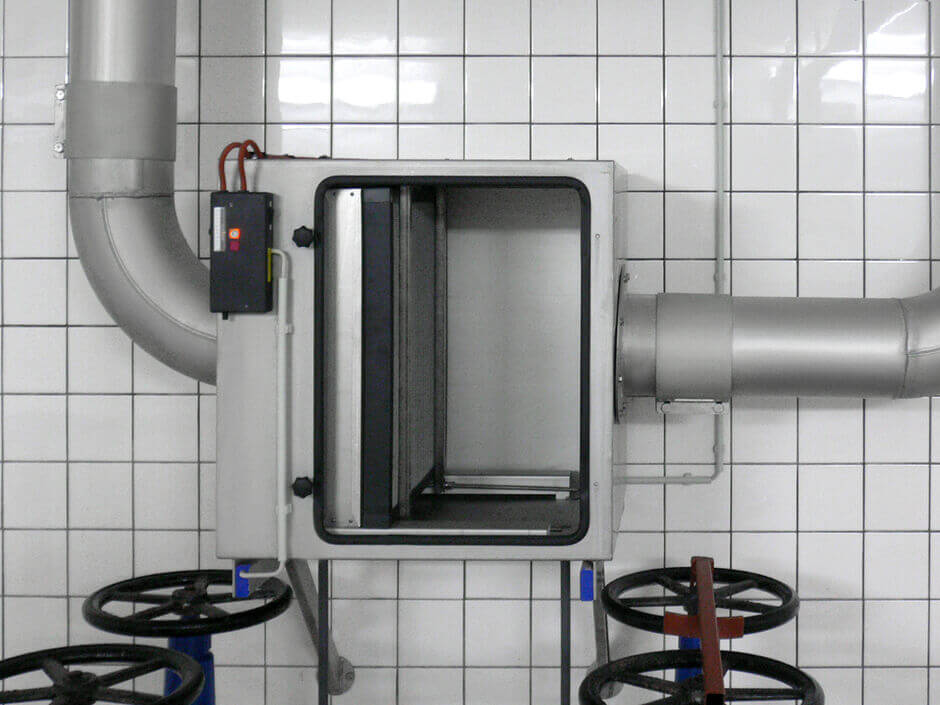 Pre-filter and HEPA filter in the HUBER Aeration and Deaeration plant Pre-filter and HEPA filter in the HUBER Aeration and Deaeration plant