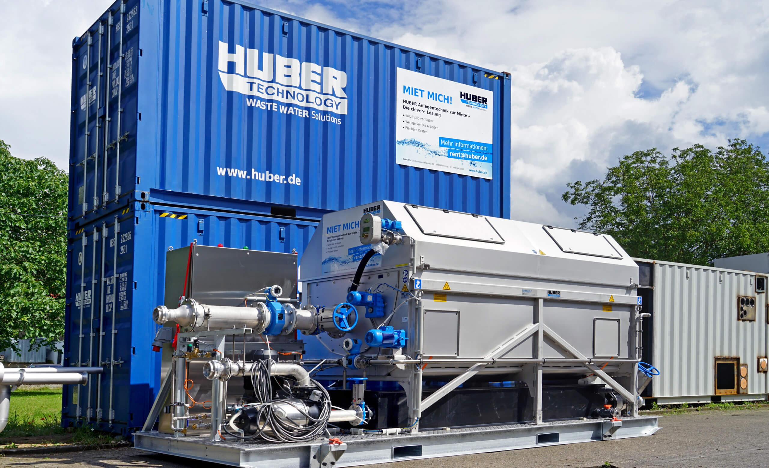 Containeranlage HUBER Trommelsieb RoMesh® Containeranlage HUBER Trommelsieb RoMesh®