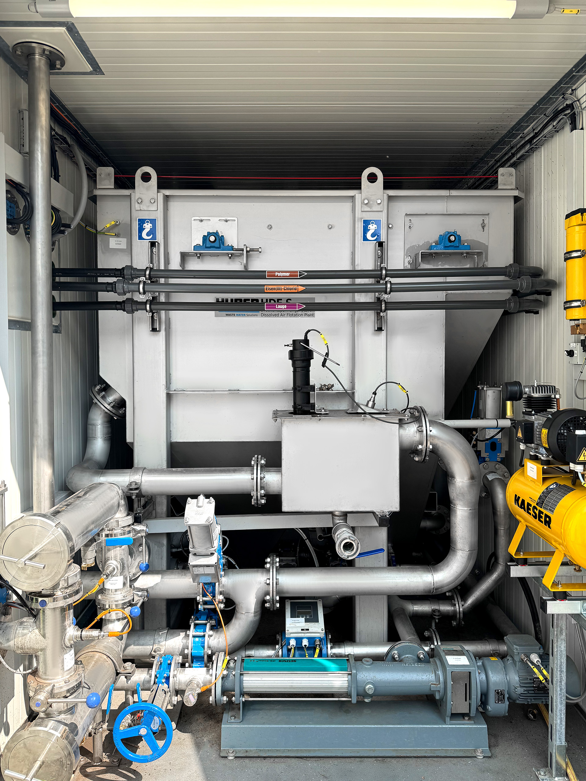 HUBER Dissolved Air Flotation Plant HDF for surface water treatment at a waste disposal plant