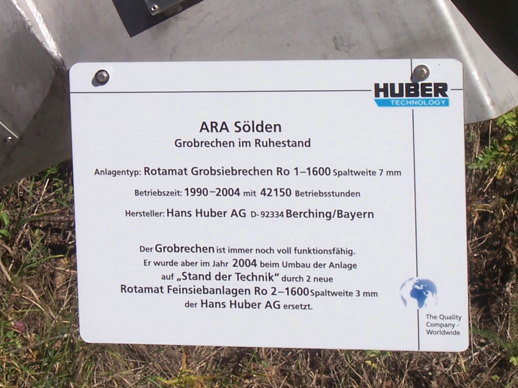 Dieses Schild wurde an der Ro 1 Rechenanlage angebracht