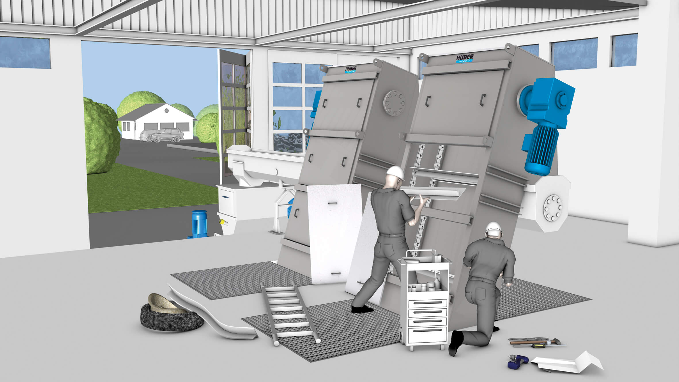 If the screen is stopped by an obstacle, it is labour-intensive to remove it. At least two persons with suitable tools are necessary to put the screen into operation again. Frequently, they additionally have to repair damage. If the screen is stopped by an obstacle, it is labour-intensive to remove it. At least two persons with suitable tools are necessary to put the screen into operation again. Frequently, they additionally have to repair damage.