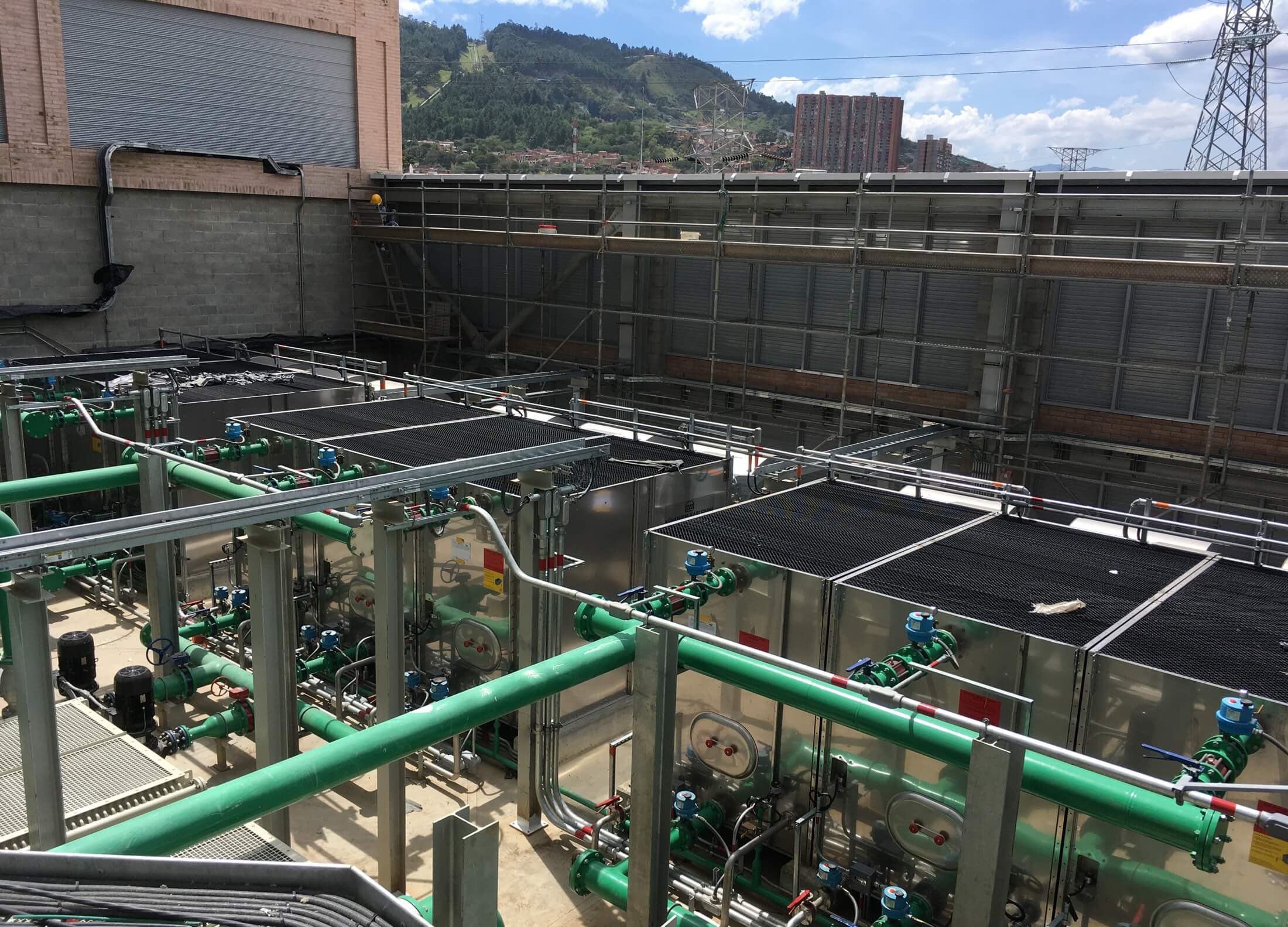 Cooling towers and exhaust air treatment