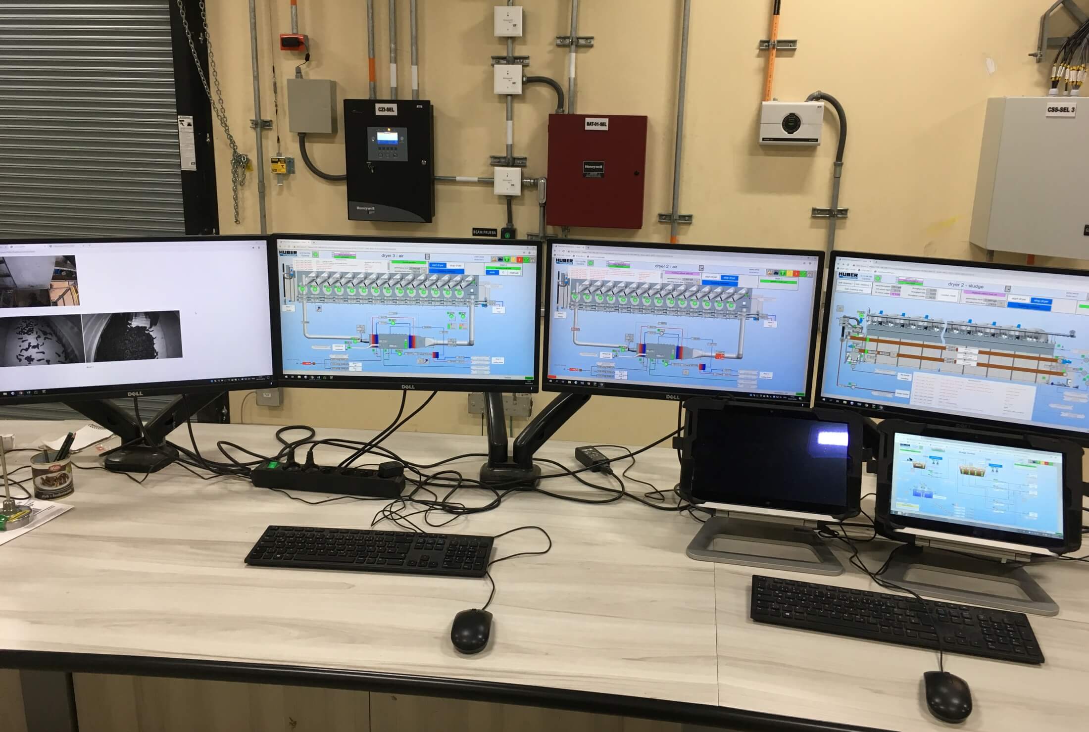 Control system for the drying plant
