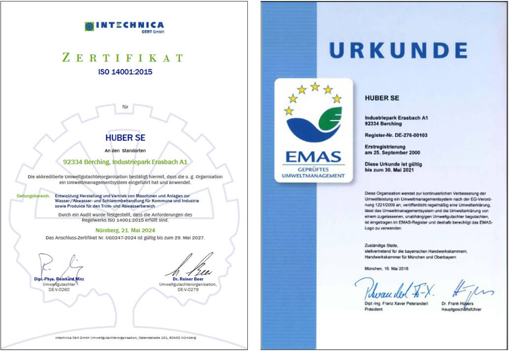Zertifikat ISO 14001 und EMAS Zertifikat ISO 14001 und EMAS