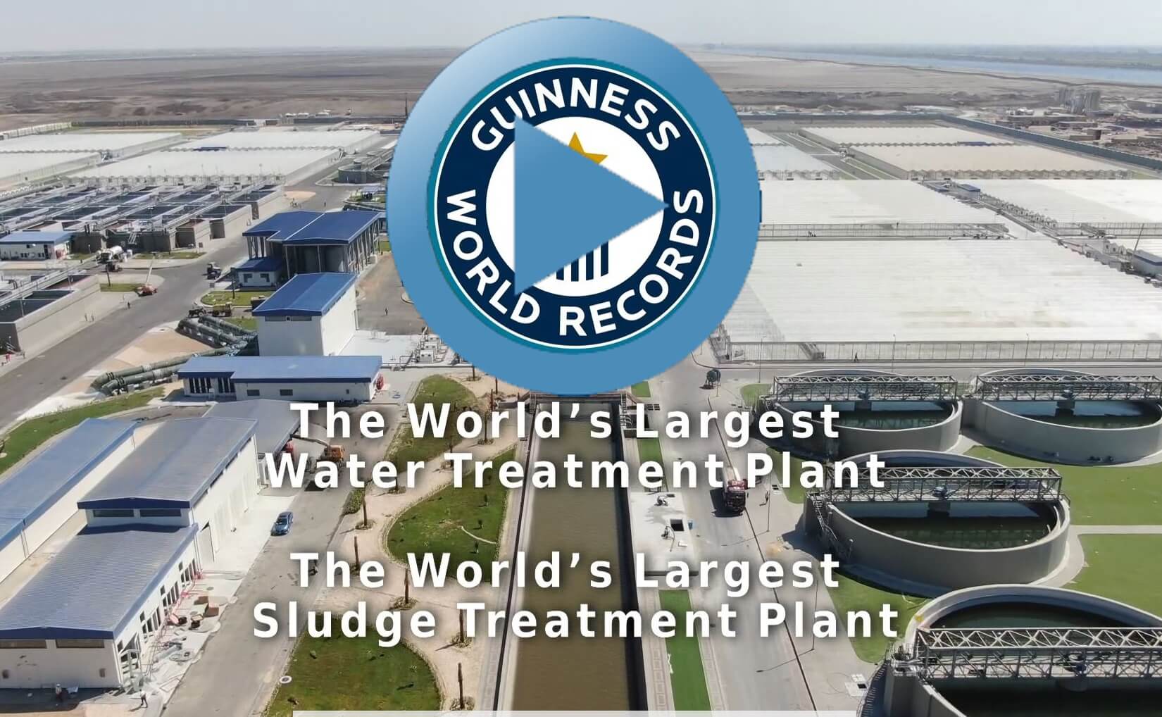 The official HUBER video of the world’s largest water treatment plant (Bahr El-Baqar, Egypt): Over 2 billion m³ of water per year - 490,000 tons of dewatered sewage sludge per year - 128 HUBER Sludge Turner SOLSTICE® unit video-beb-srt-teaser