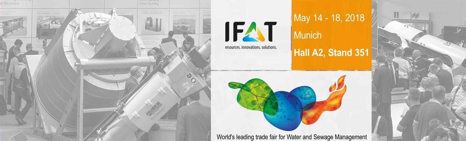 HUBER SE at IFAT 2018: Innovative solutions to increase water and energy efficiency HUBER SE at IFAT 2018: Innovative solutions to increase water and energy efficiency