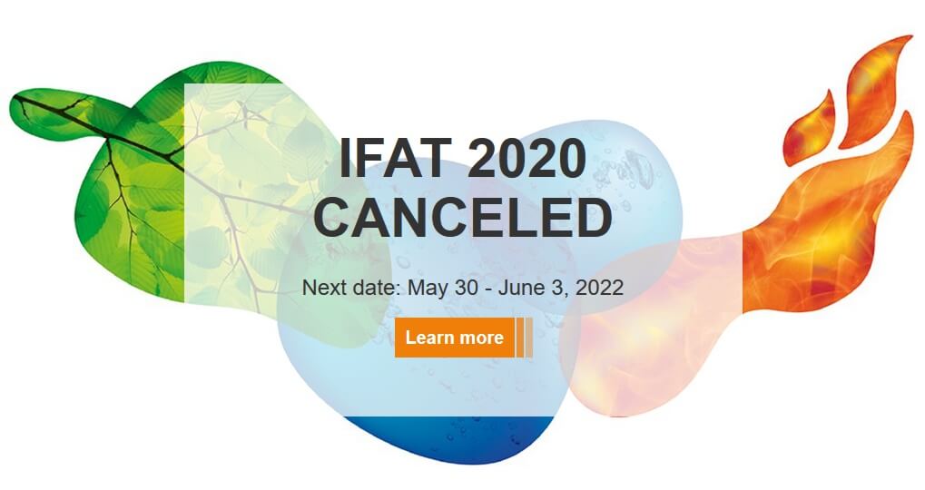 IFAT 2020 is canceled - next IFAT: May 30 to June 3, 2022 ifat-2020-cancelled-en