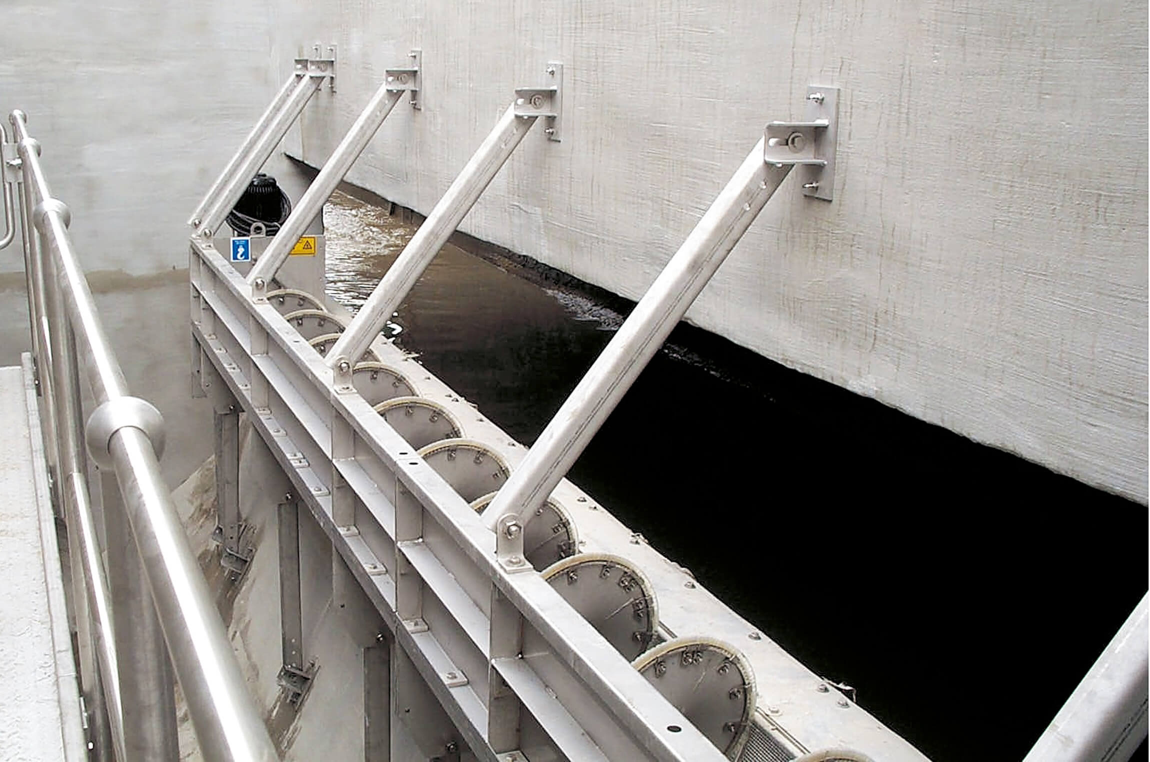 HUBER Storm Screen ROTAMAT® RoK1 at a strom water discharge.