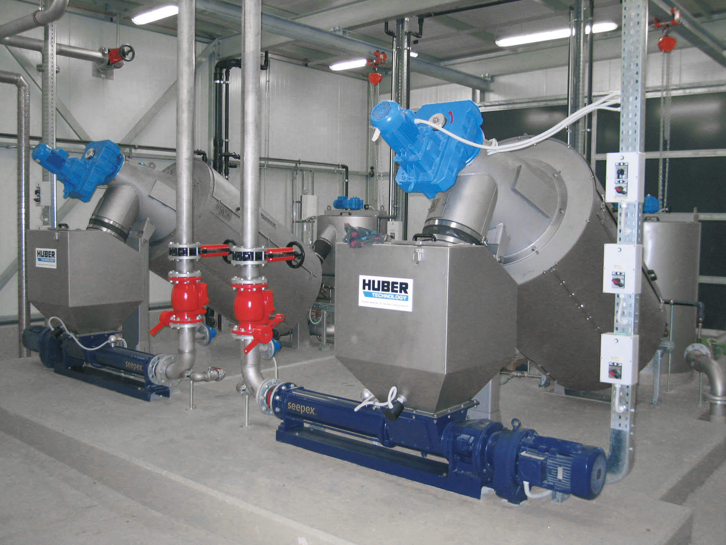 Two HUBER Rotary Screw Thickener S-DRUM units for 40 m³/h each Two HUBER Rotary Screw Thickener S-DRUM units for 40 m³/h each