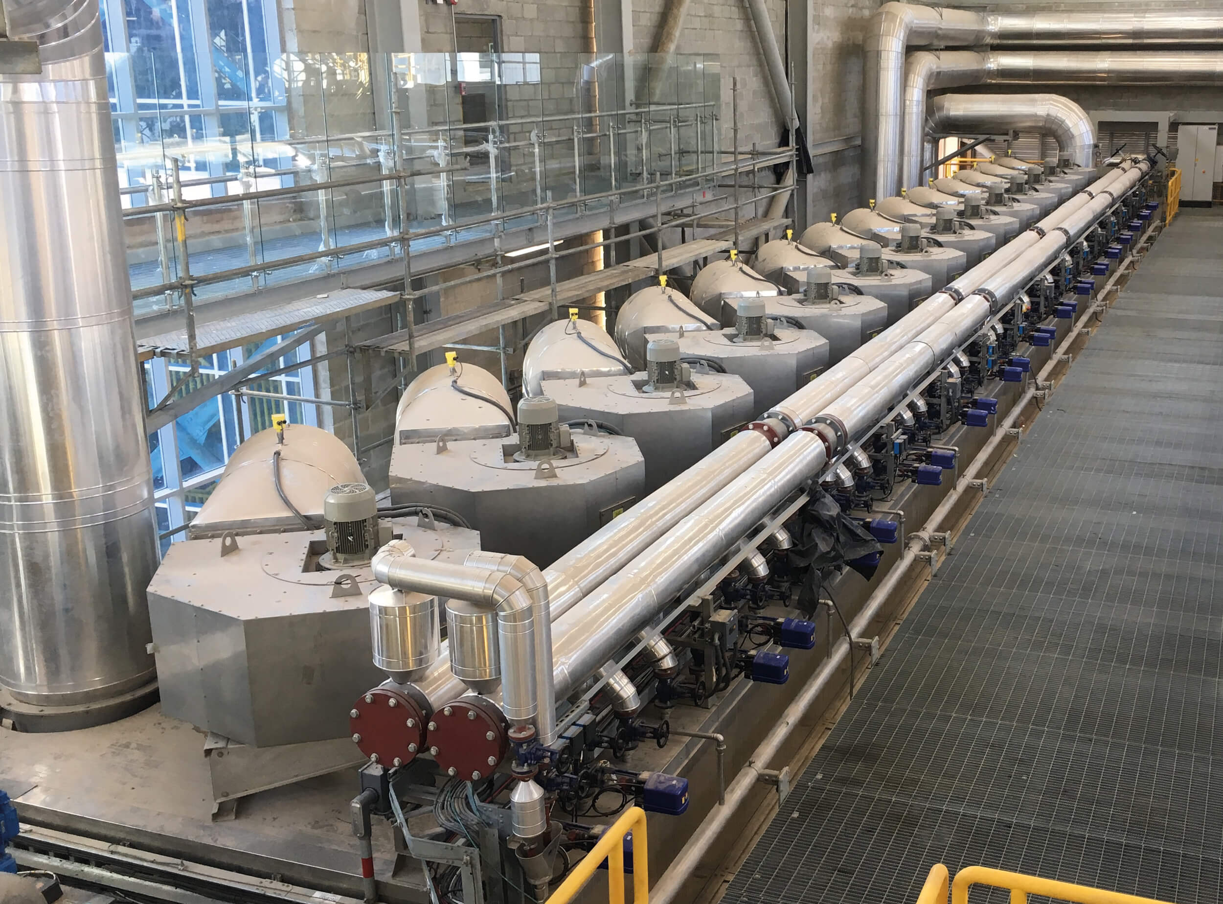 Heat supply and fans of the HUBER Belt Dryer BT Heat supply and fans of the HUBER Belt Dryer BT
