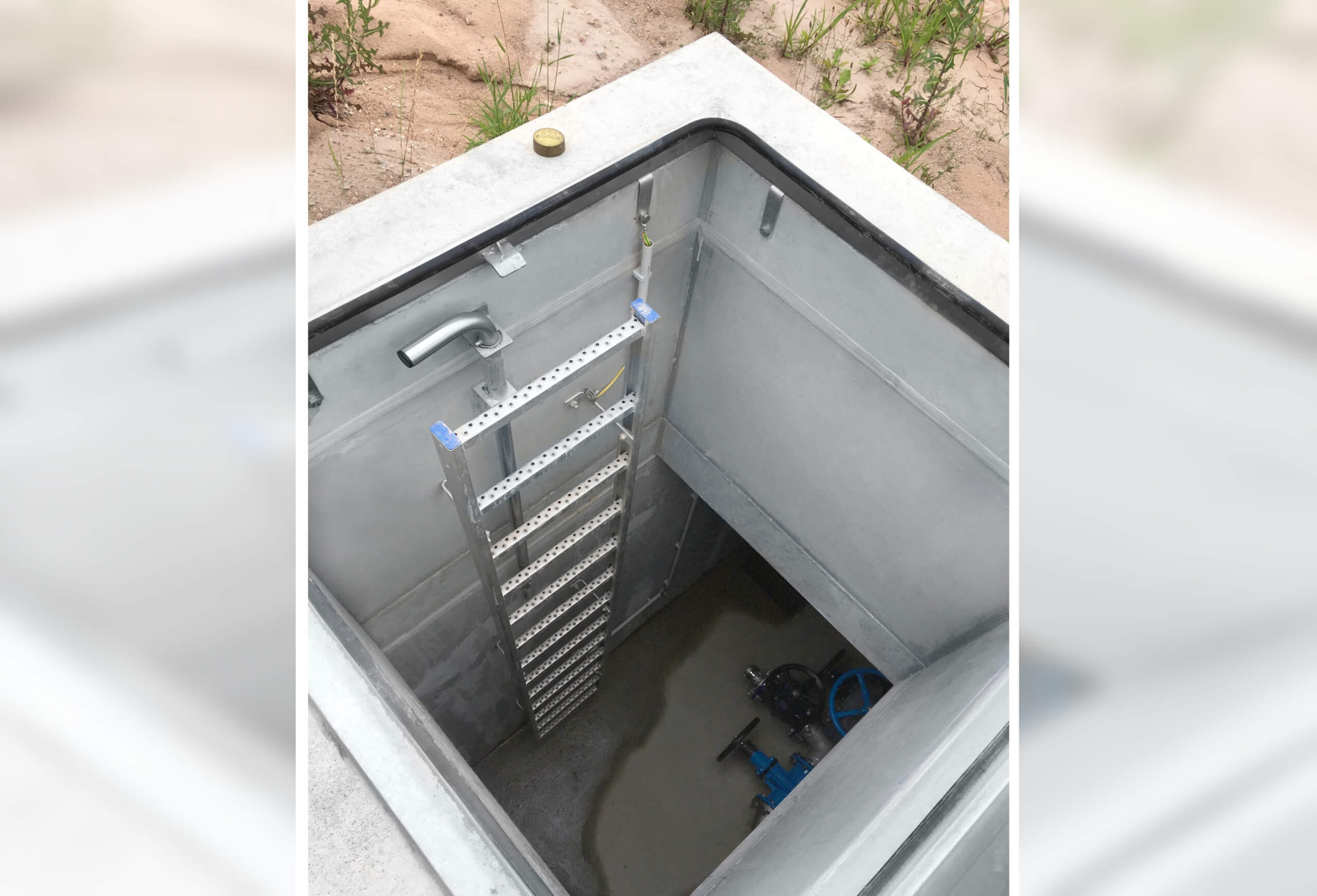 HUBER collapsible hand post entrance aid EH VS, inserted HUBER collapsible hand post entrance aid EH VS, inserted
