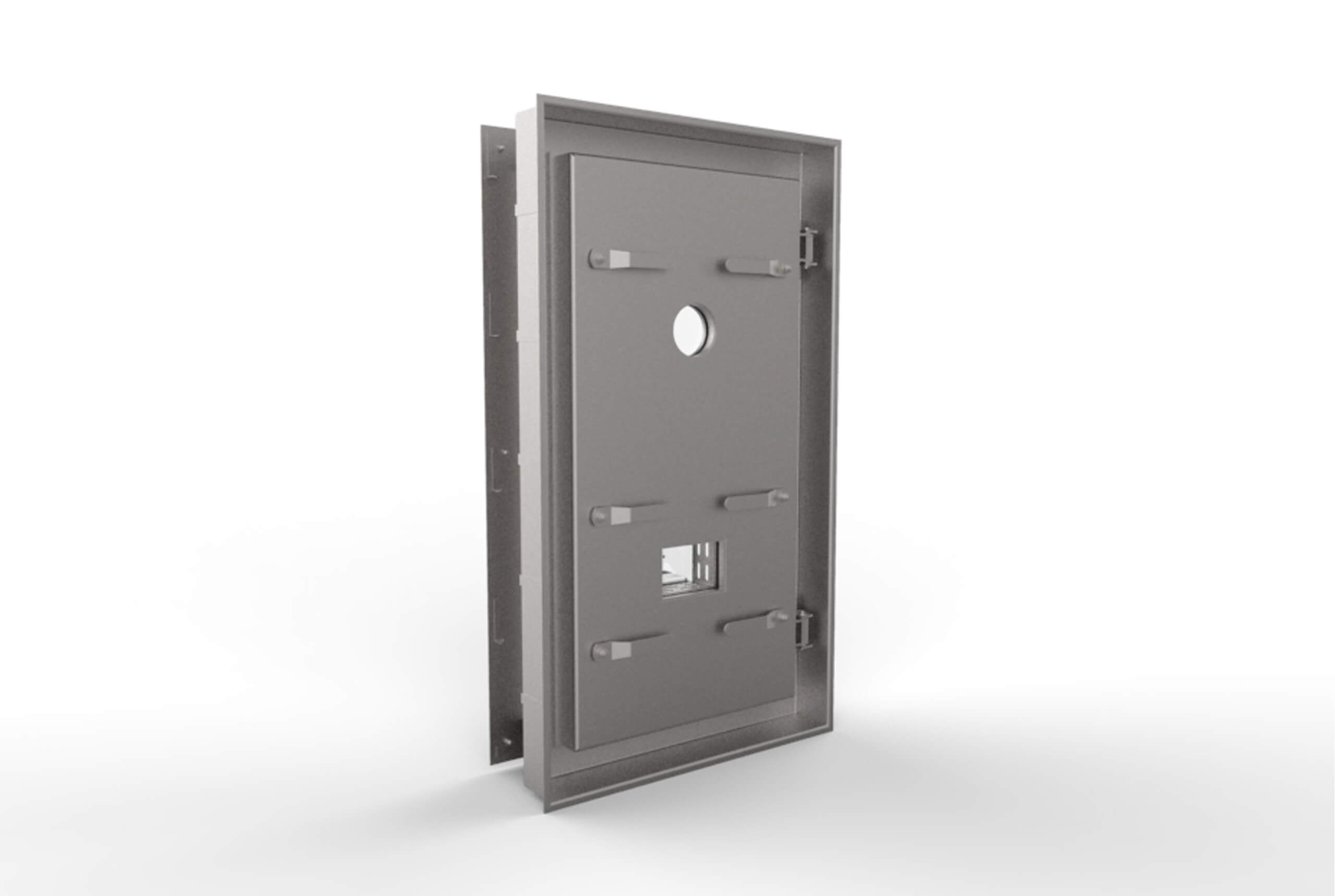 HUBER pressure-tight door TT7 with inspection hatch and spotlight for setting in concrete HUBER pressure-tight door TT7 with inspection hatch and spotlight for setting in concrete