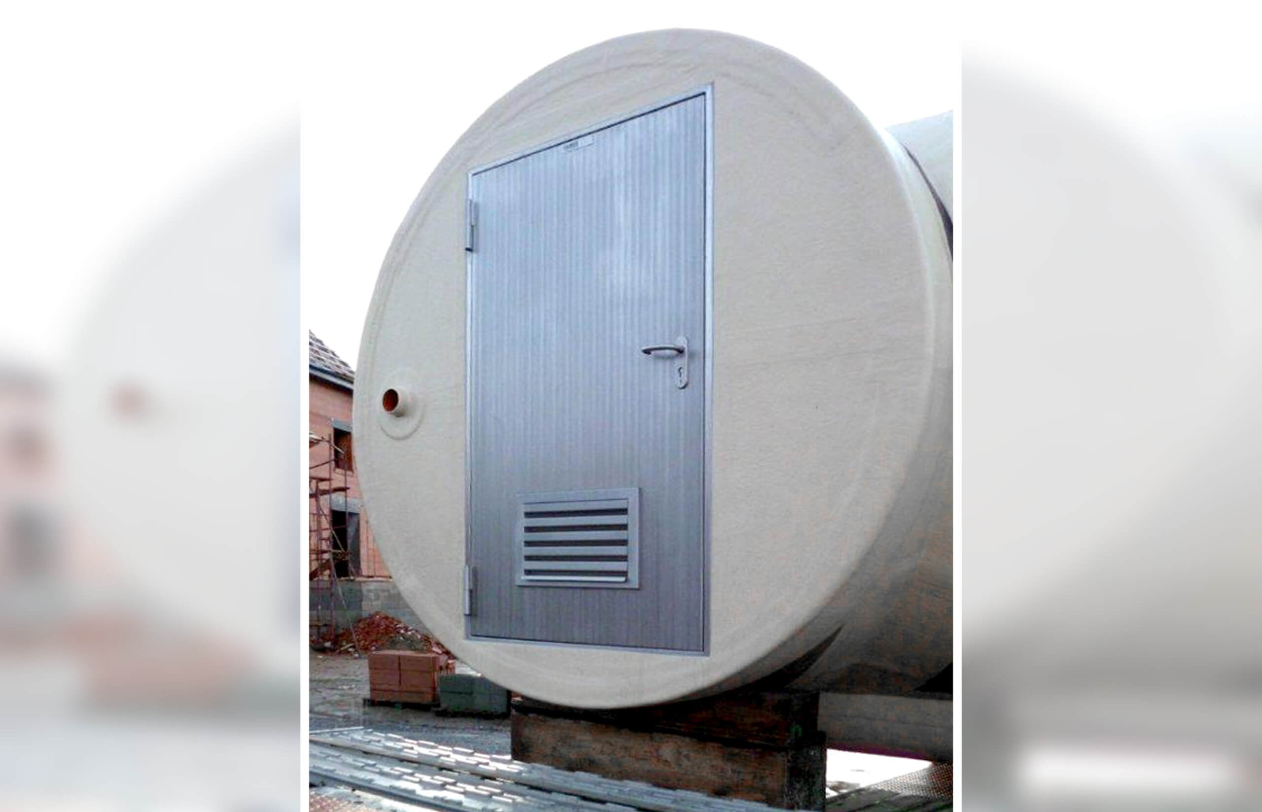 Prefabricated plastic manhole with HUBER Stainless Steel Door Prefabricated plastic manhole with HUBER Stainless Steel Door